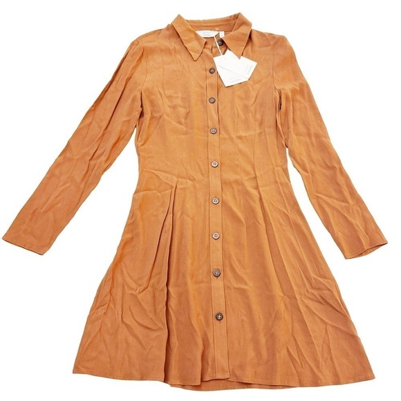 & Other Stories Brown Button Down Dress NWT Size 4 - Picture 1 of 8